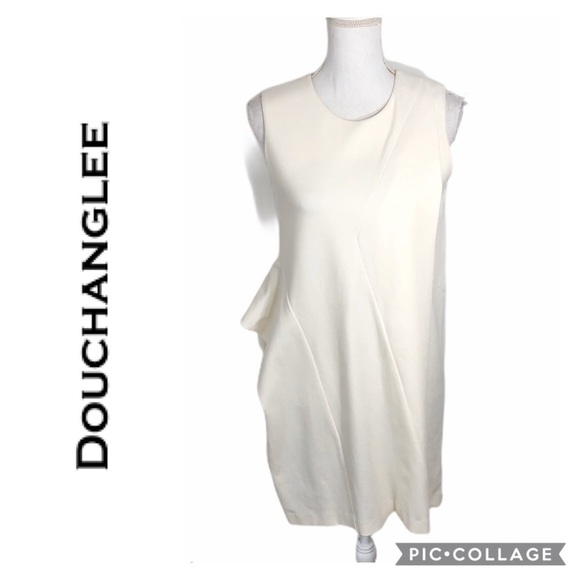 Douchanglee Cream Gathered Waist Dress 8 Women’s - Picture 1 of 11